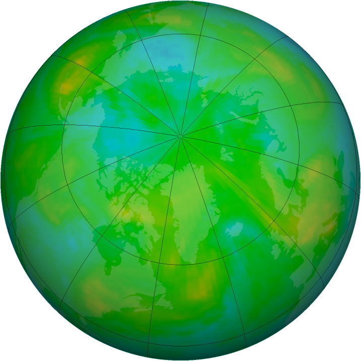 Arctic ozone map for 15 July 2000